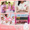 Nosiny 36 Pcs Breast Cancer Awareness Gifts Accessories Women Breast Cancer Awareness Bracelets Pink Ribbon Keychains Rhodochrosite Bead Bracelets for Charity Fundraiser Campaign Inspirational Gifts