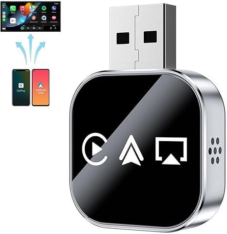 Screen Mirroring Adapter, 2026 Upgrade 3 in 1 Wireless Carplay Mirror Link Adapter for Cars with Built-in Wired Carplay Plug, Compatible with iPhone Phone/Airplay/Android Auto(for iPhone,1pc)