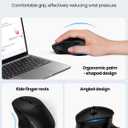 TECKNET Wireless Mouse Bluetooth 5.0/3.0 & 2.4G Rechargeable, Silent Clicks, Adjustable 4800 DPI, 6 Buttons, Ergonomic Design, Bluetooth Mouse for Laptop, Computer, ipad