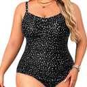 Miraclesuit Women's Swimwear Pin Point Love Knot Sweetheart Neckline Full Bust Support Underwire Bra Tankini Bathing Suit Top, 22W
