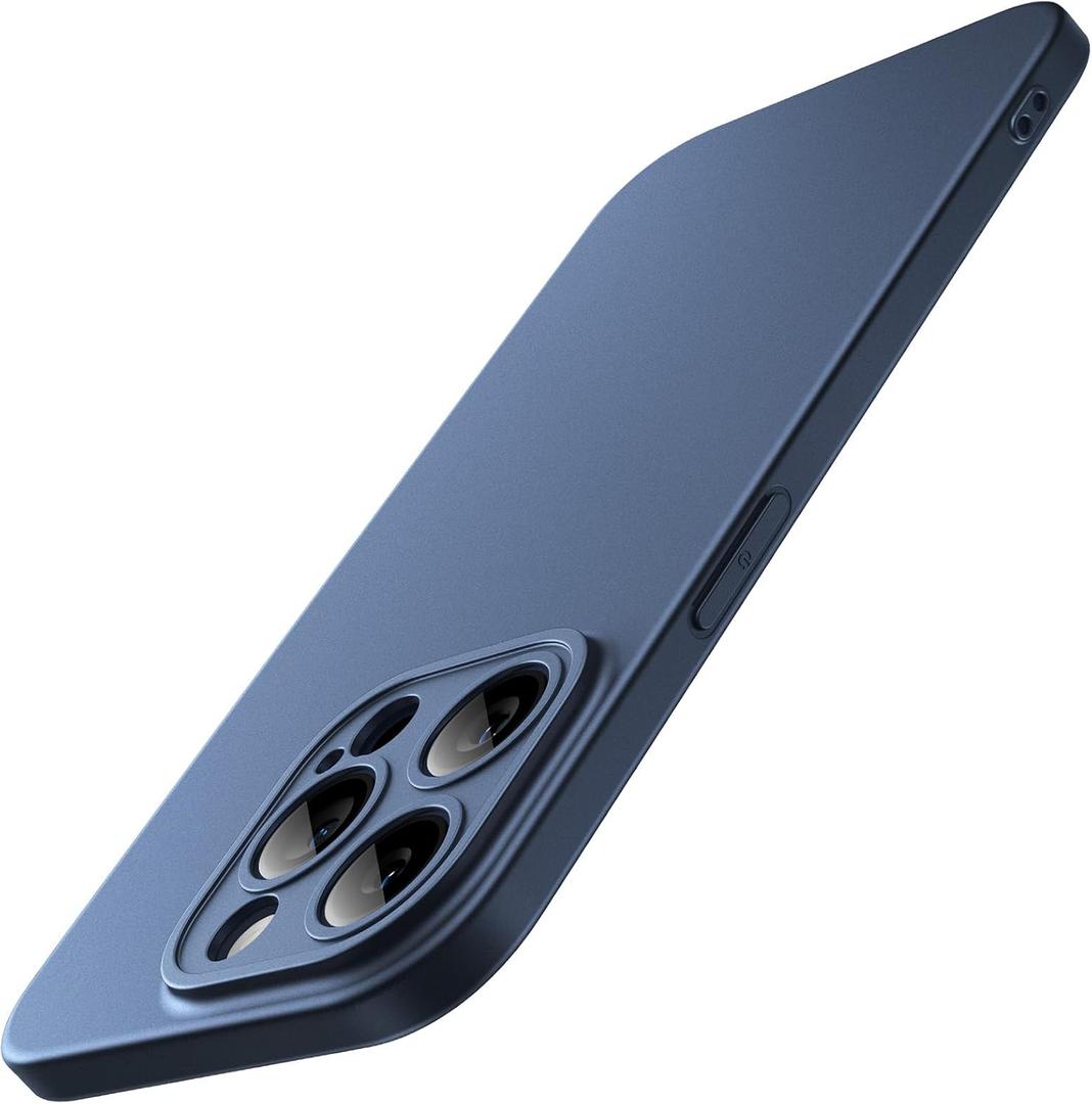 JETech Slim Case for iPhone 15 Pro 6.1-Inch with Camera Lens Full Cover Protection, Ultra-Thin Lightweight Matte Finish Minimalist Protective Phone Cover (Blue Titanium)
