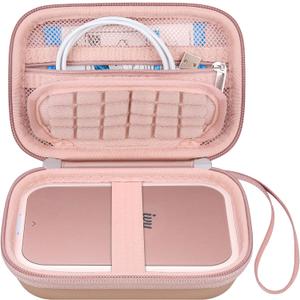 Canboc Hard Case for Canon Ivy 2 Mini Photo Printer Mobile Wireless Bluetooth Instant Camera Printer, Zipper Mesh Bag fit Photo Paper Cable, Rose Gold