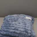 BEDELITE Faux Rabbit Fur Blanket, Luxurious 3D Striped Spring Blanket for Decor & Gift, Soft and Warm Plush Fluffy Faux Fur Throw Blanket All Seasons Suitable, (Light Blue, 50"x 60")