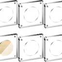 Kathfly 6 Pack Challenge Coin Display Holder Stands Case Square Shape Acrylic Capsules Display Frame for Collectors Military Challenge Coin Antique (2 Inch)