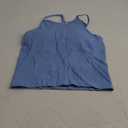 LASLULU Womens Sports Bra Seamless Long Crop Tank Racer Back Spaghetti Strap Workout Yoga Bra Padded Halter Neck Casual Tops M, Sky Blue