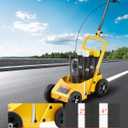VEVOR Striping Line Marking Machine, 24 x 13 x 35.4 inch, 4-Wheel, Heavy Duty Striping Line Machine with 2-4 inch Adjustable Width, Make Clear Edge Line for Roads, Parking Lots, Sports Field, Yellow
