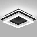 CANEOE 1 Pack Square Flush Mount Ceiling Light, 6000K Black Modern LED Ceiling Light Fixture, Minimalist Hallway Lighting Fixture Ceiling Lamp for Hallway Entryway Bedroom Balcony (Black&White)