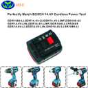 4000mAh Rechargeable Battery Pack BOS14.4B Replacement for Bosch 14.4V Battery BAT607 BAT607G BAT614 BAT614G Compatible with Cordless Tools DDB180-02 GDR1080-LI GDR14.4V-LI
