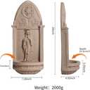 20" Gothic Virgin Mary Wall Holy Water Niche,Vintage Cathedral Prayer Decor,Catholic Blessed Home Wall Ornament,Rosary Storage Faith Gift (Sandstone)
