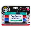 Crayola Take Note Chisel Tip Dry Erase Markers, Kids at Home Activities, Broad Line, Multicolor, 4 Count, Chalked 3 Pcs