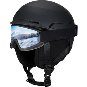 Ski Helmet Snow Snowboard Helmet for Adults, Adjustable Snowboarding Helmets DXH-811 with Goggles for Snow Sport Men and Women (Large)