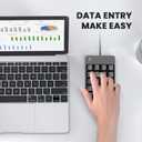 TechGarden Wired Number Pad, USB Numeric Keypad 19 Key Number Keypad Keyboard for Laptop PC Computer Notebook, Big Print Letters - Black
