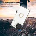 ONETOP for iPhone 15 Wallet Case with Card Holder, 360 Rotation Ring Kickstand RFID Blocking PU Leather Double Magnetic Clasp Shockproof Cover for Women and Girls 6.1 Inch (White)