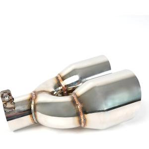 KHK 2.5" Dual Exhaust Tip - 2.5" Inlet 4" Outlet 10" Overall Length Diesel Exhaust Tips,Stainless Steel Weld On Truck Tailtip, Universal Fit for Trucks & Cars -Polished
