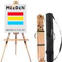 MEEDEN Portable Easel for Painting: Solid Beech Wood Tripod Art Easel for Adults - Foldable Drawing Easel Stand with Carrying Bag Perfect for Indoor Outdoor Use, Holds Canvas up to 44"