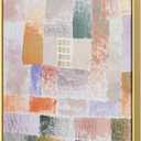 Akfado Floater Frame for 30x40 Canvas Paintings with 0.6-0.8" Deep, DIY Metal Canvas Floater Frames for Abstract Art Prints Family Wedding Portraits,Rustic Farmhouse Room Decor, No Glass & Back (Gold)