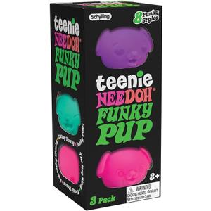 Schylling NeeDoh Teenie Funky Pups - Sensory Squeeze Toy - Contains 3 Mini Groovy Globs - 1.5" Wide -Pack of 1)