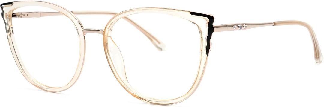 Zeelool Cat Eye Blue Light Blocking Glasses for Women Men ZJGX338746-03B Champagne