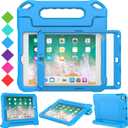 SUPLIK Kids Case for iPad 5th/6th Generation (9.7 inch, 2017/2018), iPad Air 1 & Air 2 & Pro 9.7 Case with Screen Protector, Durable Shockproof Kids Cover with Handle Stand, Blue