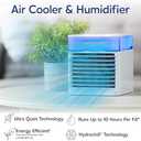 Arctic Air Pure Chill 2.0 Evaporative Air Cooler by Ontel - Powerful, Quiet, Lightweight and Portable Space Cooler with Hydro-Chill Technology For Bedroom, Office, Living Room & More,Blue