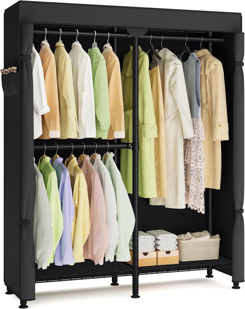 SONGMICS Closet Organizers and Storage, Clothes Rack with Shelves, 47.2"L x 76"H