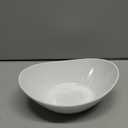 Dingion 12 Pcs Melamine White Serving Bowls 7'' x 5.3'' x 2.7'' 15 oz Oval Serving Dishes for Salad Pasta Fruit Cereal Dishwasher Dipping Ice Cream Dessert Display Garden Tea Camping Party Dinner