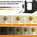 Light Box Photography 20"x20" with 160LED Lights and 4 Color Backdrops Photo Box with Lights, Foldable Light Box with Adjustable Brightness, 3000-6500K Dimmable Portable Picture Box Shooting