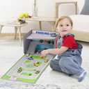 Livememory Toy Car Garage Box - Toy Car Storage Toy Car Box for with Car Rug Play Mat (Not Included Cars) (Gray - Parking Garage)