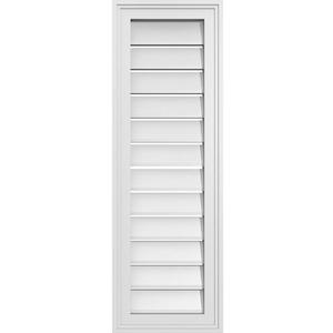 12"W x 36"H Rectangle Surface Mount PVC Gable Vent: Non-Functional, w/ 1-1/2" x 2" Brickmould Frame