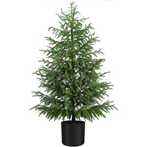 4FT Norfolk Pine Christmas Tree, Unlit Artificial Tree in Pot, Soft-Touch PE Material, Family & Pet Friendly, Realistic Xmas Tree for Balcony Patio Apartment Dining Room Decor