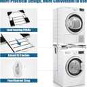 Washer Dryer Stacking Kit, Universal 29"/28"/27"/26"/25"/24" Stackable with Pull-Out Drying Rack, Adjustable Stacking Kit for Washer and Dryer, Connecting Frame with Ratchet Strap