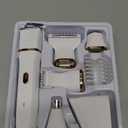 KINGTEE 5-in-1 Electric Bikini Trimmer for Women  IPX7 Waterproof Shaver, Cordless Body & Facial Razors for Women, Ceramic Blades, USB-C Rechargeable, Painless Hair Removal Kit (White)