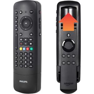 Philips Universal Companion Remote Control for Samsung, Vizio, LG, Sony, Roku, Apple TV, RCA, Panasonic, Smart TVs, Streaming Players, Blu-ray, DVD, 4 Device, Flip & Slide Fire TV, Black, SRP2024A/27