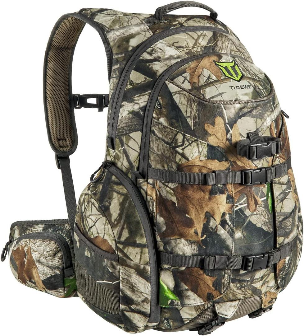 TIDEWE Hunting Backpack, Waterproof Camo Hunting Pack with Rain Cover, Long-Lasting Large Capacity Hunting Day Pack for Rifle Bow Gun (Next Camo G2)