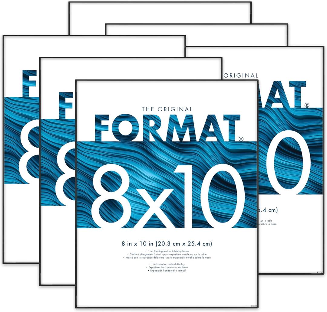 MCS Format Picture Frames, Black, 8 x 10, 6-Pack (8x10)
