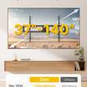 monTEK Heavy Duty XXL Fixed TV Wall Mount for 37140" Flat & Curved TVs up to 300 lbs, 4 Load Tested, 1.25" Ultra Slim Low Profile Bracket, Fits 16"/18"/24" Wood Studs,VESA 1200800mm