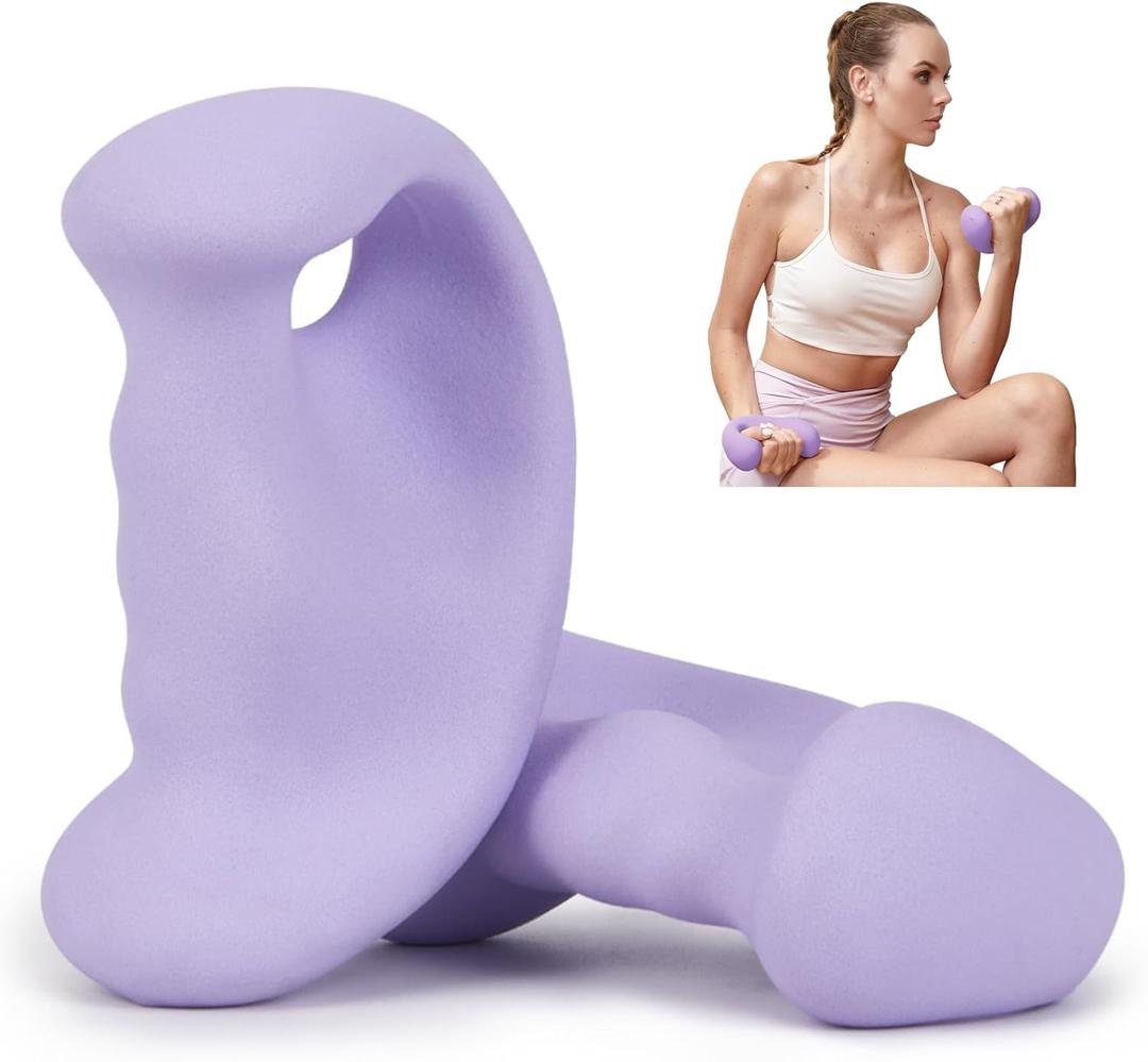 HXD-ERGO Ergonomic Dumbbells Weights Set-Hand Weights for Women at Home, Ear Dumbbells Weights for Pilates, Yoga, Jogging,Strength Training (3 LBS)