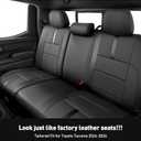DiffCar for Toyota Tacoma Seat Covers 2024 2025 2026(Gas Only), Full Set Faux Nappa Leather Truck Accessories for Tacoma Double Cab 4th Gen, Car Pickup Seat Protector Custom Fit Front Rear Seat,Black