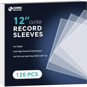 120 Pack Vinyl Record Sleeves Outer, 12.75"x12.75" 3 Mil Thick Protective Album Covers for 12" LPs, Crystal Clear Archival-Quality Outer Sleeves for Single Vinyl Storage