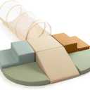 ZICOTO Fun Climbing Toy Set for Toddlers Aged 13  Incl. Crawl Through Tunnel & PULeather Climbing Blocks for Unlimited Indoor Fun  Perfect Foam Play Gym for Baby/Kids to Safely Learn New Skills