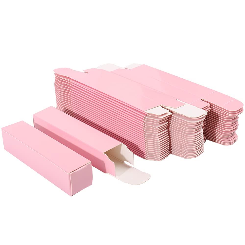 COSIDEA 50 PCS Empty Pink Lip Gloss Boxes W23 xW23 xH103mm / 0.9*0.9*4.05 inch inch, Cosmetic Perfume / Mascara Box Packaging for Small Business Wholesale, small Kraft Paper Box Luxury Holder Wrapping