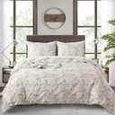 NEWLAKE Cotton Duvet Cover King Size - Soft Breathable Duvet Cover Set 3 Pieces with Zipper Closure, 1 Duvet Cover 104x90 Inches and 2 Pillow Shams, Golden Colored Leaves Pattern