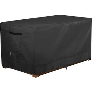 Patio Deck Box Cover Waterproof Outdoor Rectangular Storage Bench Cover 52L x 28W x 26H inch, Black