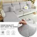 2024 New Universal Sofa Cushion Covers Washable 360° Couch Covers Waterproof Magic Sofa Covers for 1/2/3 Sectional Sofa Dog Pet Friendly Furniture Protector (Light Gray, Large seat Cover)