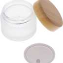3Pcs Glass Lotion Cream Container with Lid Refillable Empty Sample Cosmetic Jar for Makeup Scrub Cream Toiletries Home Travel (Clear,15ml,30ml,50ml)