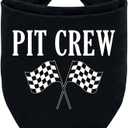 Pit Crew Dog Bandana - Checkered Flags Race Car Flag - Funny Cute Triangle Scarf for Large Dogs (L)