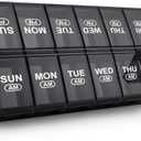 Sukuos Weekly Pill Organizer 7 Day 2 Times a Day, Quick Fill Daily Pill Box (AM PM), Extra Large Pill Cases for Vitamin/Fish Oil/Supplements, Arthritis Friendly, Easy to Clean