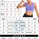 RUNNING GIRL Sports Bras for Women High Support,Seamless Ribbed Longline High Neck Sports Bra Racerback Padded Crop Top Yoga (L)