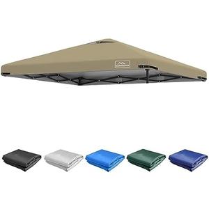 10x10 Replacement Top Pop Up Canopy Tent Top Cover Roof with Air Vent and Adjustable Elastic Strap, Polyester UV Waterproof for Outdoor Garden Patio Pavilion Sun Shade(Top Only) (Khaki)