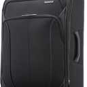 American Tourister 4 KIX 2.0 Expandable Softside Luggage with Spinner Wheels, 24 SPINNER, BLACK